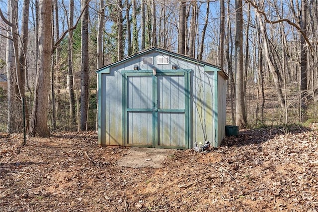 view of shed