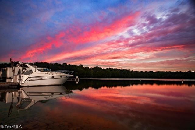 water view with a boat dock