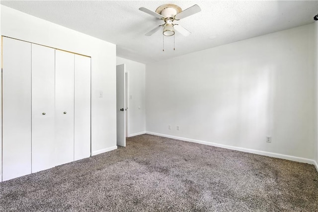 2711 Reynolds Park Rd, Winston-Salem, NC 27107 - unfurnished bedroom featuring carpet, a closet, a ceiling fan, and a textured ceiling