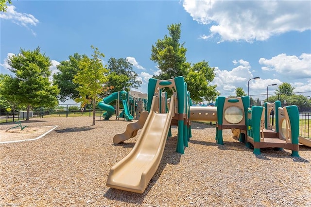 community play area featuring fence