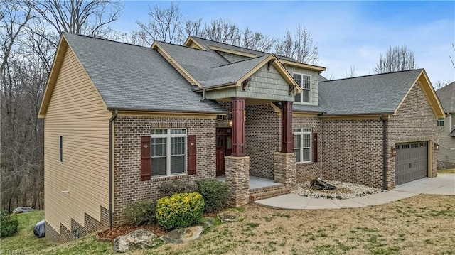 craftsman-style home with a garage