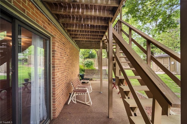4904 Kacia Ct, Greensboro, NC 27407 - view of patio with stairs and fence