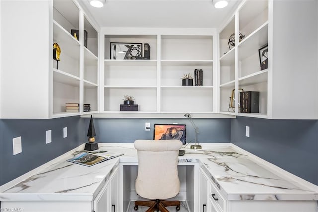 home office featuring built in desk