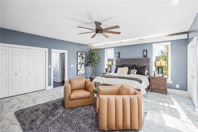 bedroom with ceiling fan