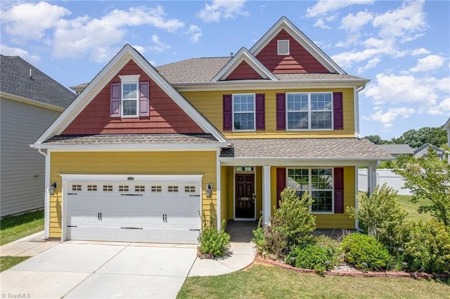 2209 Starfall Dr, Colfax, NC 27235 - craftsman-style home featuring concrete driveway, a garage, and a shingled roof