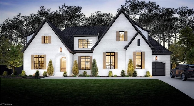 LOT121 N Holden Rd, Greensboro, NC 27410 - view of front of house with a garage, a front lawn, concrete driveway, and roof with shingles