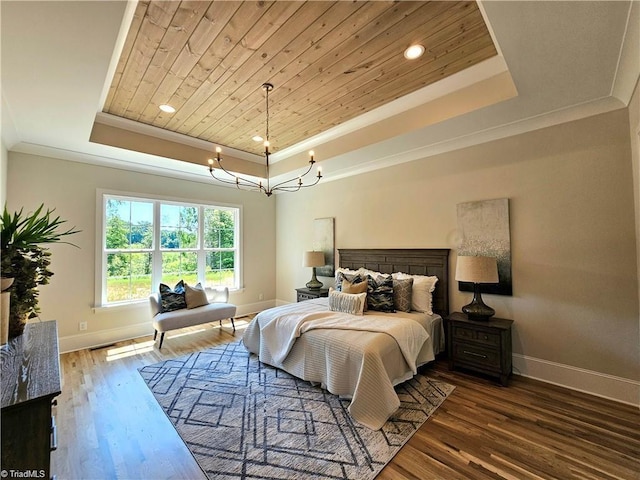 LOT121 N Holden Rd, Greensboro, NC 27410 - bedroom with a raised ceiling, wooden ceiling, wood finished floors, crown molding, and recessed lighting