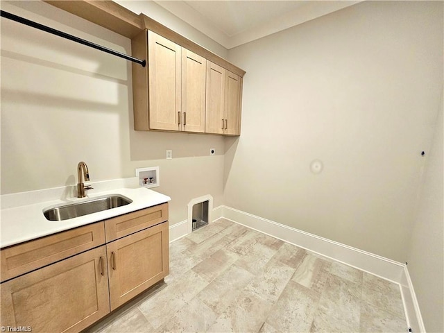 LOT121 N Holden Rd, Greensboro, NC 27410 - laundry room with electric dryer hookup, cabinet space, and washer hookup