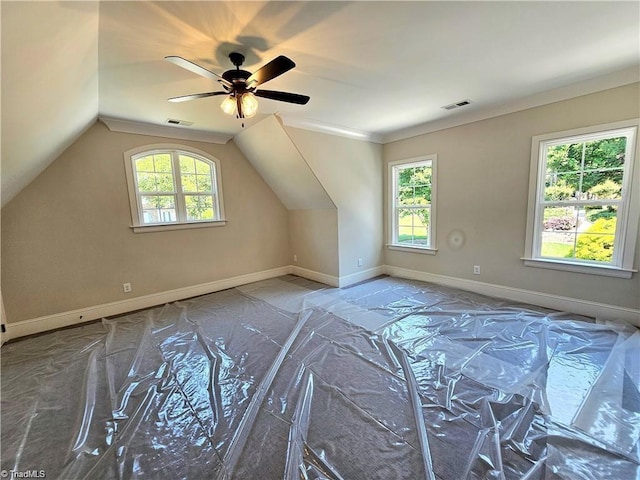 LOT121 N Holden Rd, Greensboro, NC 27410 - bonus room with healthy amount of natural light, a ceiling fan, and lofted ceiling