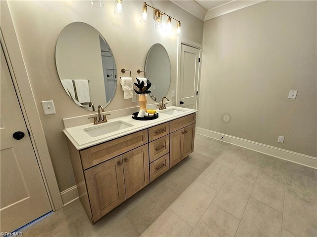 LOT121 N Holden Rd, Greensboro, NC 27410 - bathroom featuring double vanity and baseboards
