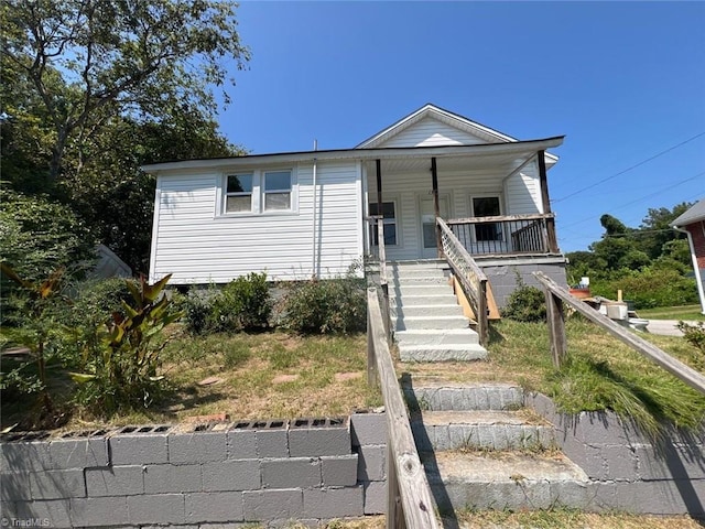 view of front of home with a porch