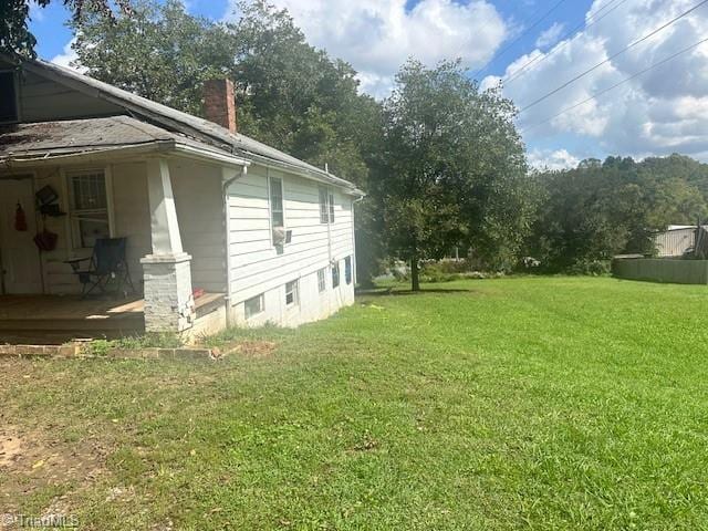 view of yard with a porch