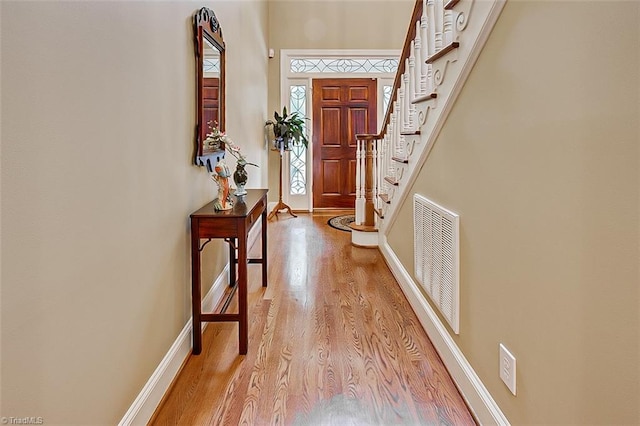 interior space with light hardwood / wood-style floors