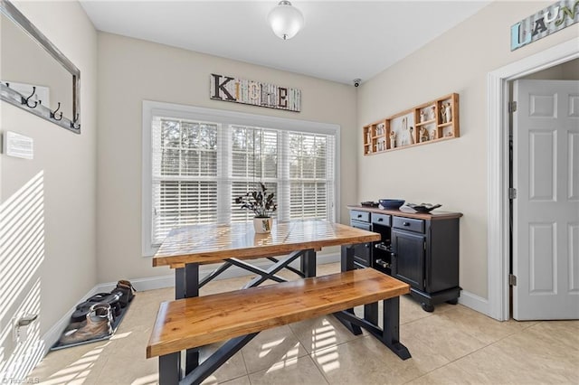 view of tiled dining area