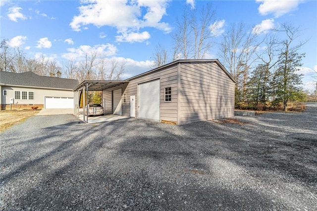 view of property exterior featuring a carport