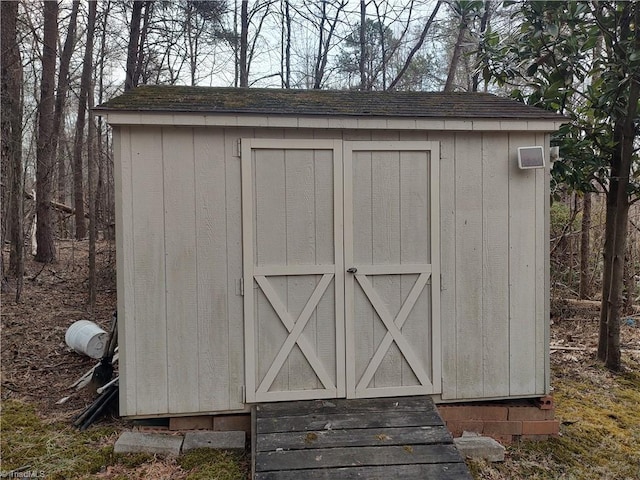 view of shed