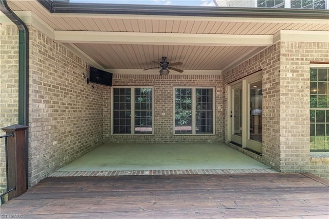 5216 Harley Stafford Dr, Oak Ridge, NC 27310 - wooden terrace with ceiling fan