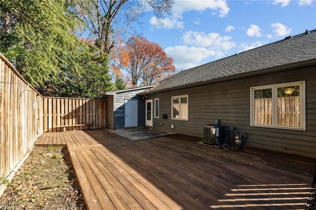 deck featuring central AC unit