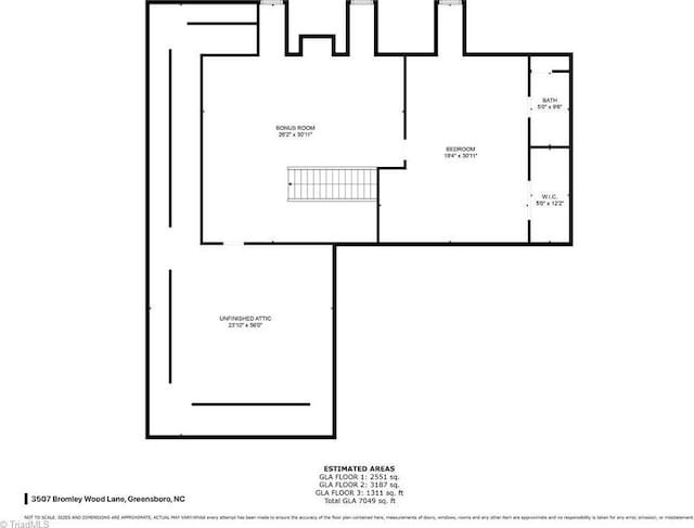3507 Bromley Wood Ln, Greensboro, NC 27410 - plan