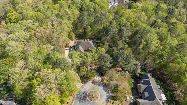 3507 Bromley Wood Ln, Greensboro, NC 27410 - birds eye view of property with a forest view
