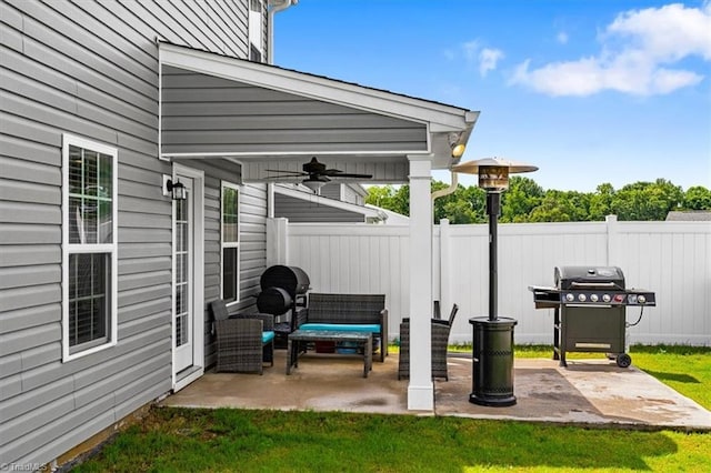824 Sage Hill Dr, Jamestown, NC 27282 - view of patio with grilling area and ceiling fan