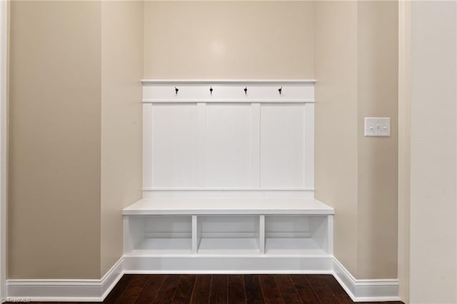 mudroom with hardwood / wood-style floors