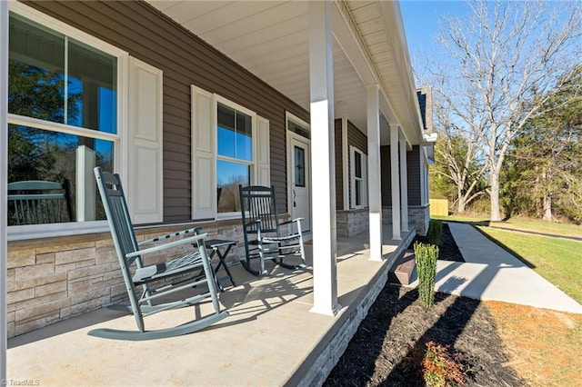 view of patio featuring covered porch