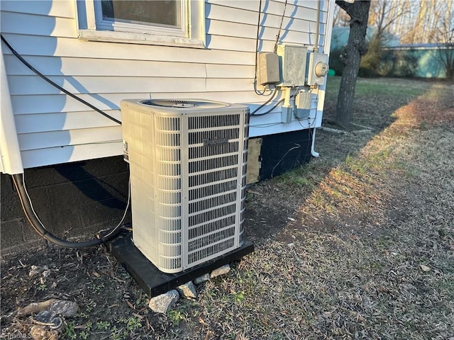 details featuring electric meter and central AC