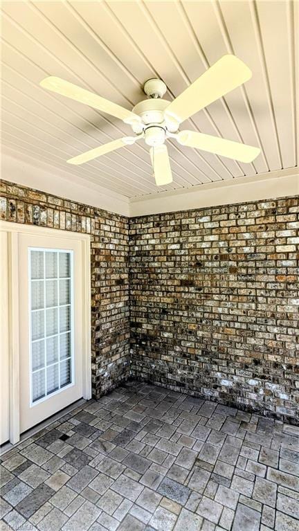 view of patio with ceiling fan