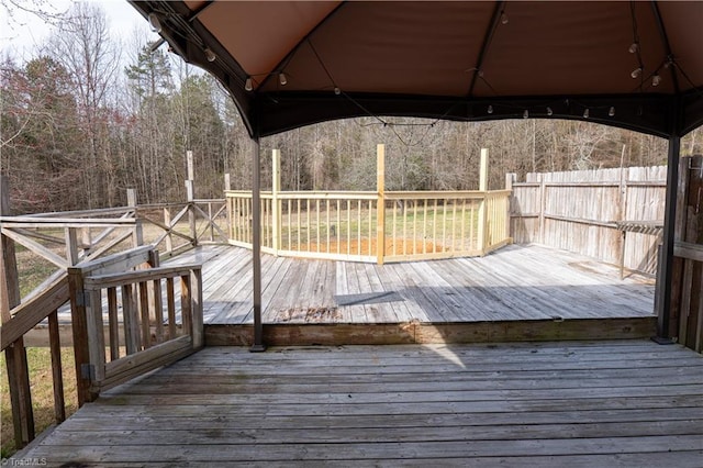 deck with a gazebo