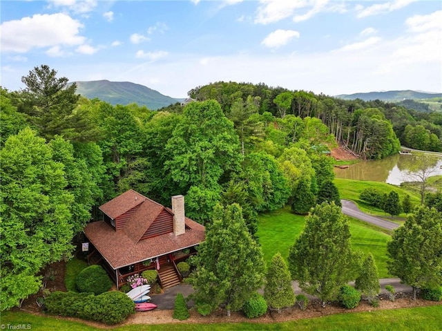 201 Cherokee Cir, Jefferson, NC 28640 - bird's eye view of a water and mountain view and a forest