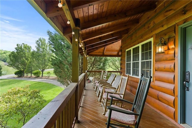 201 Cherokee Cir, Jefferson, NC 28640 - porch featuring a yard