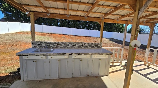 view of patio / terrace featuring sink