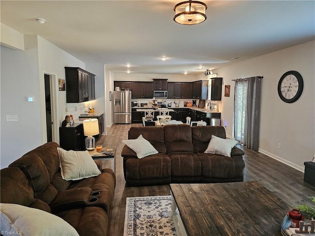 living room featuring hardwood / wood-style floors