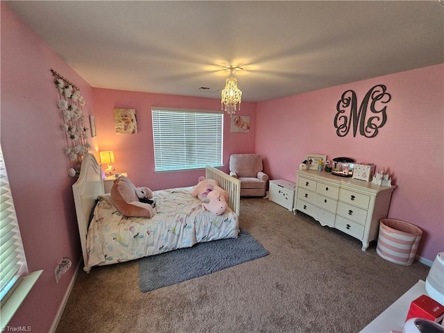 bedroom with carpet floors