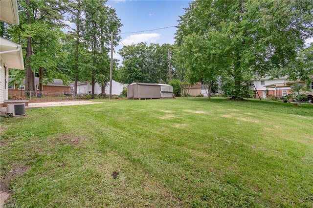 2102 Castlerock Rd, Greensboro, NC 27406 - view of green lawn featuring central AC unit