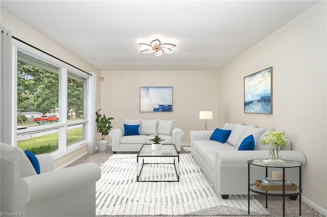 2102 Castlerock Rd, Greensboro, NC 27406 - living room with carpet flooring and baseboards