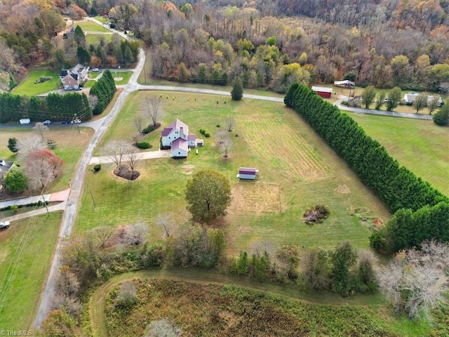 bird's eye view with a rural view