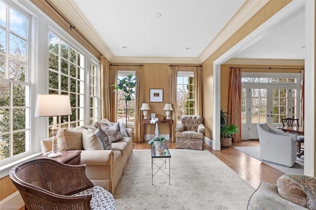 sunroom with french doors