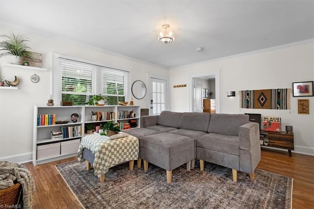 209 Burtner St, Greensboro, NC 27406 - living area with wood finished floors, ornamental molding, and baseboards