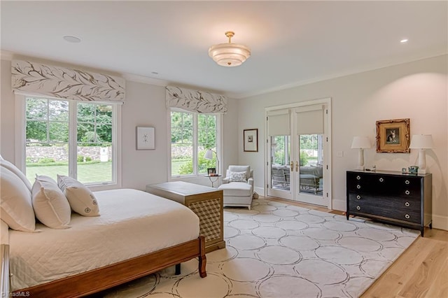 2632 Bartram Pl, Winston-Salem, NC 27106 - bedroom with access to outside, light wood-style floors, and french doors