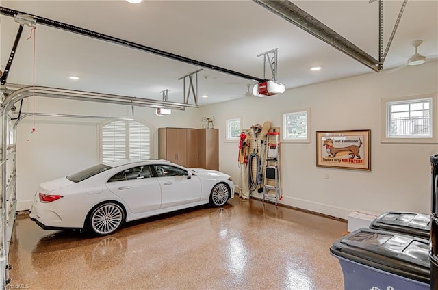 2632 Bartram Pl, Winston-Salem, NC 27106 - garage featuring a garage door opener and recessed lighting