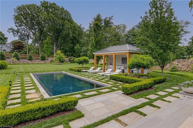 2632 Bartram Pl, Winston-Salem, NC 27106 - outdoor pool featuring a patio area and a lawn