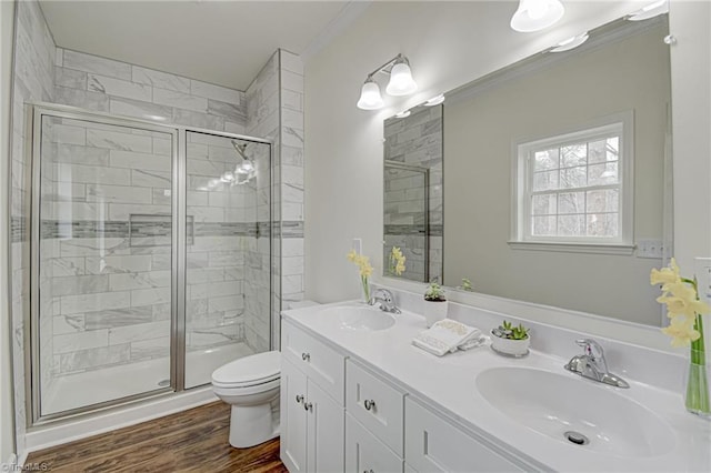 full bathroom featuring a sink and a stall shower