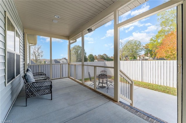 view of unfurnished sunroom