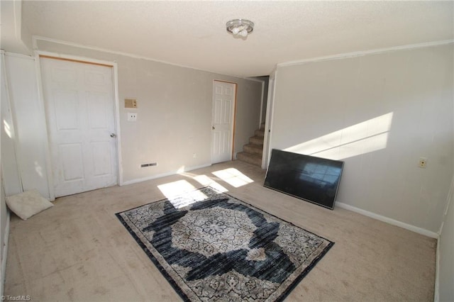 living room with carpet flooring