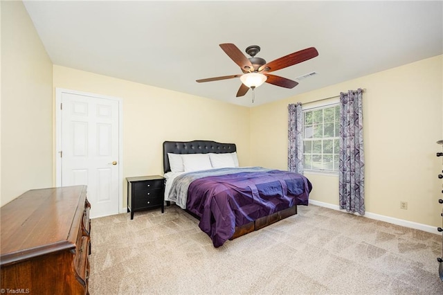 1101 Shalimar Ct, High Point, NC 27262 - bedroom featuring baseboards, carpet floors, and a ceiling fan