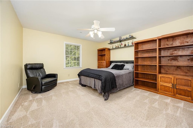 1101 Shalimar Ct, High Point, NC 27262 - bedroom featuring light colored carpet, baseboards, and a ceiling fan