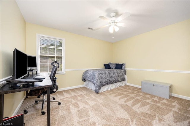 1101 Shalimar Ct, High Point, NC 27262 - carpeted bedroom with an office area, baseboards, and a ceiling fan