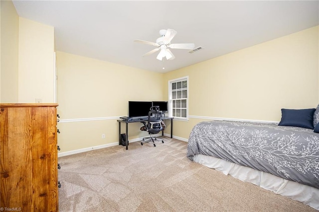 1101 Shalimar Ct, High Point, NC 27262 - carpeted bedroom featuring a desk, baseboards, and ceiling fan